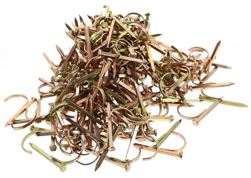 BUGUUYO 100 Pezzi Morsetti Tubo con Chiodi in Acciaio Clip Mezzo Gancio Supporto Tubo e Filo Fissaggio Parete per Tubazioni e Cavi Fermo Stabile per Impianti Idraulici e Cablaggi