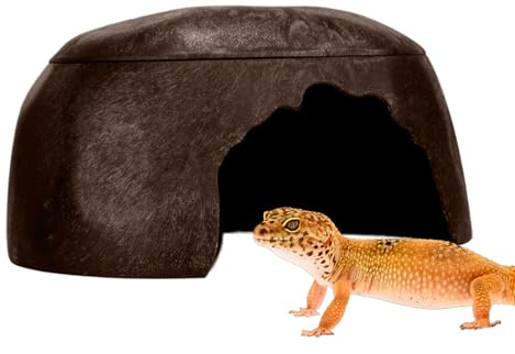 Reptil gömställe – fuktgivande reptilskydd med 3-handfatsdesign för säker vila och fuktreglering, livsrumsdekoration | gömställe för gecko, bartagamn, orm