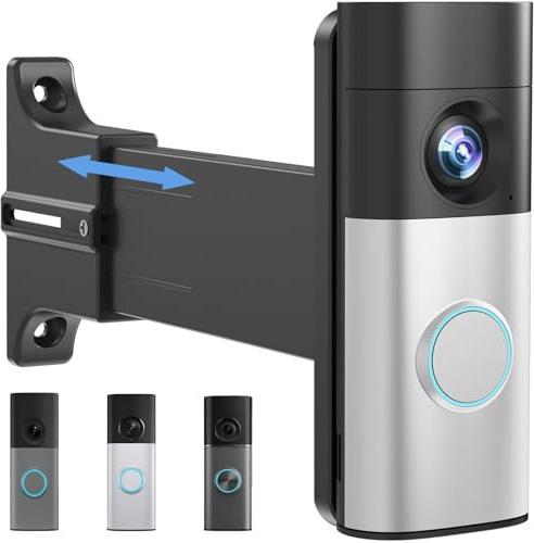 Adjustable 2 to 4.7 Doorbell Extender Mount for Ring Newest 2026 Battery Doorbell/Plus/Pro & Wired Doorbell/Pro/Plus, Doorbell Angle Mount, Brick Wall Mounting Bracket Holder for Wider View