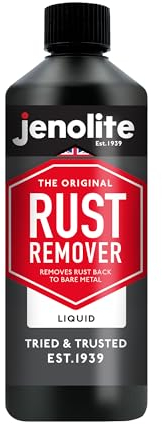 JENOLITE Rust Remover Original Liquid, 500ml – Fast-Acting Rust Remover for Metal, Removes Rust to Bare Metal, Ideal for Cars, Bikes, Tools, Machinery, and BBQs