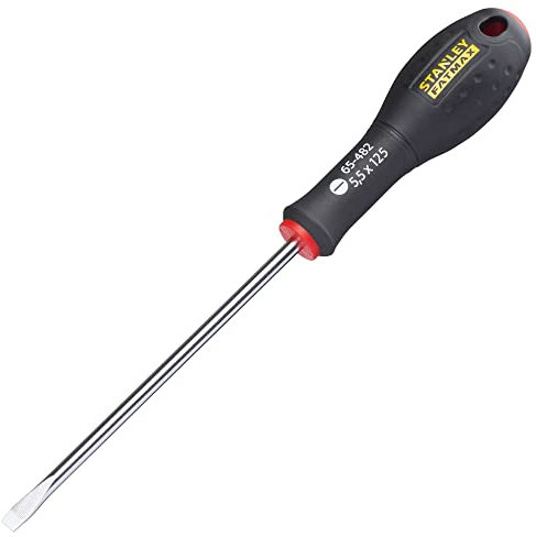 STANLEY 0-65-482 Tournevis Mécanicien 5,5 X 125 Mm - Gamme FATMAX - Fabriqués En France - Lame En Acier - Sablage De L'Empreinte - Poignée Soft Grip - Liaison Quasi Incassable - Anticorrosion