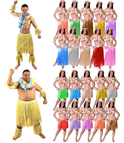 Disfraz de pareja hawaiana para hombre y mujer, perfecto para adultos, verano, Hawai, Luau, Hula, playa, fiesta, disfraz