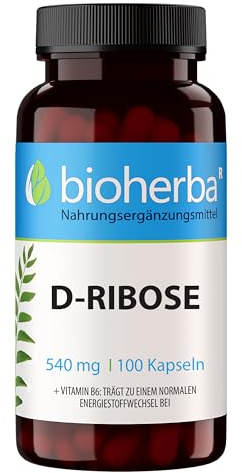 D-Ribose Kapseln – 100 Stück mit 540 mg D-Ribose und Vitamin B6 für den Energiestoffwechsel & die Nervenfunktion von BIOHERBA PZN 17189881