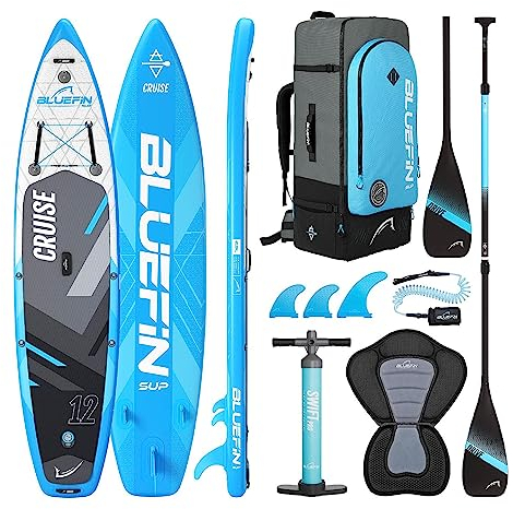 Bluefin Cruise 12 Aufpumpbares Paddleboard| SUP-Board für Erwachsene| Bluefin Cruise 12 SUP| Tragbar & Reisesicher | Paddleboard-Paket| Inklusive Paddleboard-Zubehör