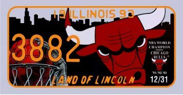 OPO 10 - Targa Auto USA - Replica in Metallo 30x15 cm: Illinois (C17)