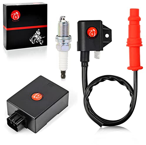 MOTO1988 Ignition Coil Spark Plug CDI Box Compatible with Polaris 2010-2014 Ranger 400 Polaris 2004-2009 Ranger 500 Polaris 2005&2009-2014 Sportsman 400 Polaris 2004-2008 Sportsman 500 OEM 3089238