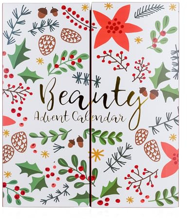accentra – Adventskalender Beauty mit 24 Make up & Kosmetik Produkten – Schmink Adventskalender Frauen mit Lippenstift, Wimpern, Nagellack, Lidschatten, Applikatoren uvm. – Weihnachtskalender Beauty