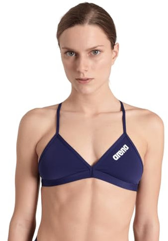 ARENA Performance Team Solid Top Bikini da Donna Sportivo per Piscina, Costume da Bagno ad Asciugatura Rapida, Tessuto Maxfit Eco Resistente al Cloro, Protezione UV, Tessuto Frontale Foderato