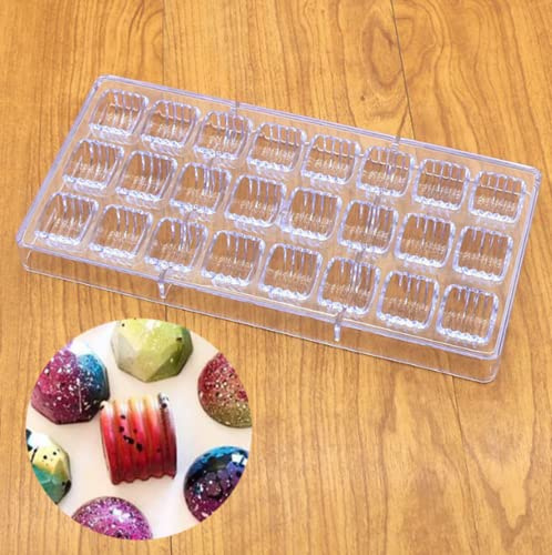 Binwat Moule à chocolat cylindrique en polycarbonate avec 24 compartiments