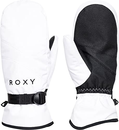 Roxy Women's Jetty Solid Insulated Mittens - Warm Winter Sports Mittens DryFlight Technology, Bright White, X-Large