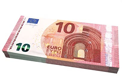 Scratch Cash Dimensioni Aumentate al 125%, Banconote Finte 100 x 10 Euro, Fac-Simile Euro