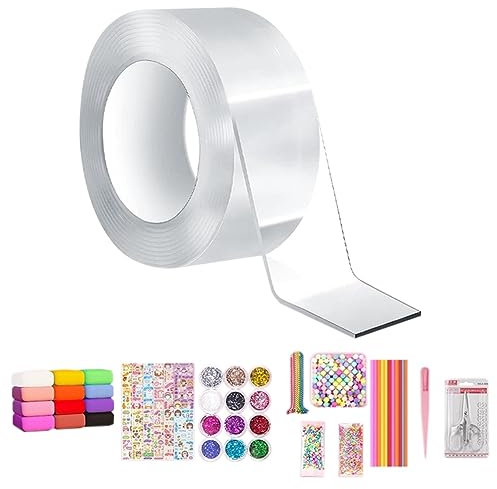 Kahdsvby DIY Blow Bubble Nano Tape Doble Cara Nano Tape Sticky Ball Tape Banda Descompresión Niños 1 Rollo Fácil de Usar