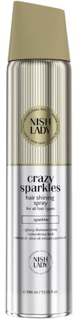 Nishlady Crazy Sparkles Hair Shining Spray 386 ml - Spray Coiffant Brillance Cheveux