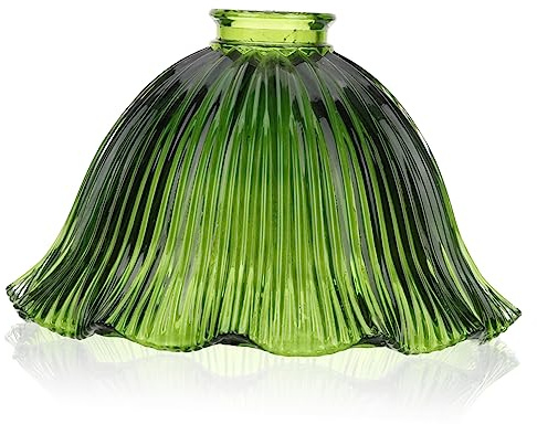 HOMSFOU Glas-Lampenschirm Grüner Blumen-Lampenschirm Stehlampe Retro Vintage