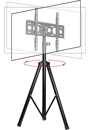 TV Stand Portable Tripod TV Stand, Height Adjustable Display Floor TV Stand Mount, Fits 32-55inch LED, LCD, OLED Flat&Curved TVs