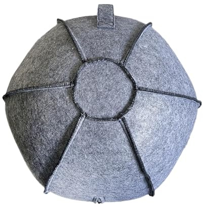 Harilla Yoga-Ball-Hülle, Pilates-Ball-Hülle aus Filz, atmungsaktive Sitzball-Hülle, Gymnastikball-Hülle für Büro, Training, drinnen und draußen, Durchmesser 65cm, Hellgrau