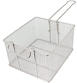 LXYDPZ Frittier-Servierkörbe, großer Frittierkorb mit Griff, Edelstahl-Pommes-Frites-Korb, rechteckiger elektrischer Fritteusen-Frittierkorb für Hotels, Restaurants, Snackbars, Truthahn-Frittierkörbe