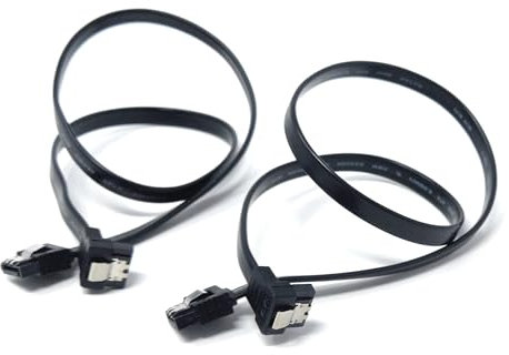 DRUT 2 uds. Cable de Datos SATA III de 6,0 Gbps en ángulo Recto de 90 Grados, 50 cm, Compatible con SATA HDD, SSD, Controlador de CD y Grabador de CD
