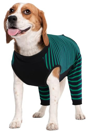 Kuoser Op Body Hund Rüde Hündin, Hundebody Nach Op mit Beinen, Grün XL | Hundebody nach Op mit Hinterbeinen schützt Bauch & Hinterbeine, bequem & weich, mit Klettverschluss für eine gute Passform