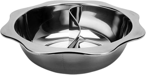 CHFYIJYHM Suppentopf, doppelseitig, zweigeteilt, Edelstahl-Kochgeschirr, Suppen-Hot-Pot, Küchentopf, Becken, Chafing Dish, kommerzielle Induktionsherdplatte