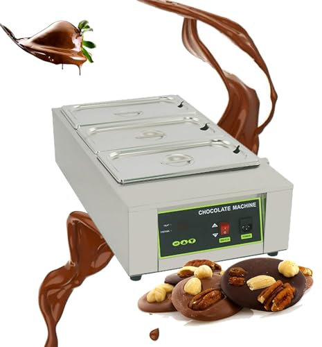 Máquina comercial de crema de chocolate caliente, crisol ajustable con control de temperatura,máquina para derretir chocolate con calefacción a prueba de agua, pantalla digital 12 kg