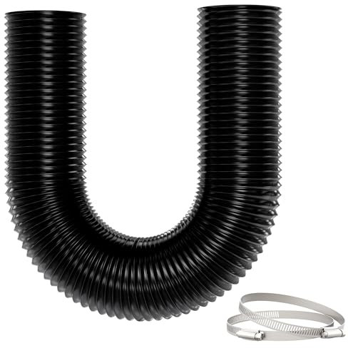 Yrichtra Tubo Flessibile 100mm x 5m, 5 Strati Antistrappo, Isolamento Termico e Acustico, Nessun Odore Chimico, Con Fascette - Adatto per Cappa Aspirante Cucina, Stufa Pellet e Sistemi di Ventilazione