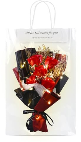 LgowithU Ewige Rose Geschenke für Frauen, Infinity Rose mit LED-Licht, Glitzer Rosen Geschenke für Mama, Rosenstrauß für Geburtstagsgeschenk, Valentinstag, Muttertag, Weihnachten, Hochzeitstag (Rot)