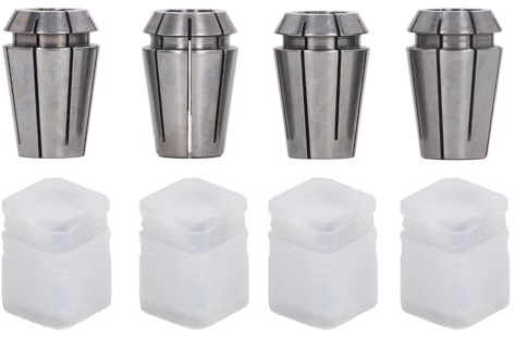 YUKOFE Spannhülsen-Set CNC Drehmaschine mit 4 Backen, Hochleistungsstahl, Federhülsen, Profigenauigkeit, starker Schaft für CNC-Bearbeitung, Schleifen, Werkzeug