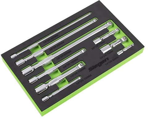 Siegen by Sealey 1/4, 3/8 & 1/2 Sq Drive Extension Bar Set 9pc - S01292