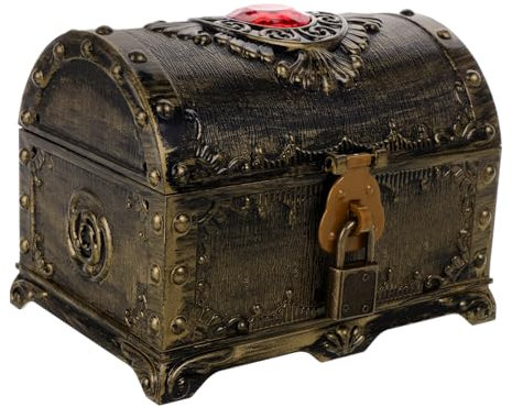 TOYANDONA Cofre del Tesoro para Cofre De Juguetes Pirata Vintage Caja De Tesoro De Plástico Transparente del Candado para Fiestas De Halloween