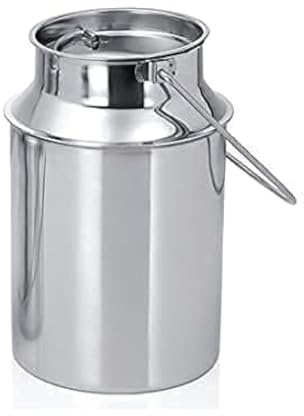Edelstahl Milchkanne Ölkanne Milch Barni Ghee Vorratsdose Silber Edelstahl Milch Vorratsdose mit Deckel (2 Liter)
