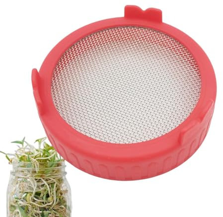 Tapa coladora para tarros de germinación, tapas de tarro de germinación, tapas de germinación de tarros Masön, tapas de germinación de acero inoxidable para tarros Masön de ancha, kit de cultivo