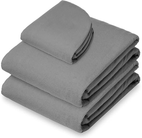 Massageliegen-Bettlaken, 3-teiliges Set, weiche Bettwäsche, wiederverwendbar, 184,9 x 80 cm, flache Massage-Bezüge, inklusive Spannbettlaken, Gesicht für Salon, Spa (dunkelgrau)