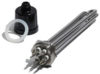 Elemento de inmersión for calentador de agua eléctrico con rosca BSP DN40 (47 mm), 3 kW, 4,5 kW, 6 kW, 9 kW y 12 kW, 220 V(Gold,4.5KW All 304SUS)