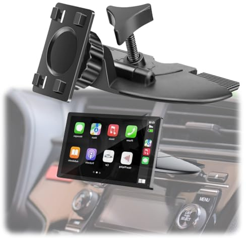 CARKOOL Auto CD Slot Halterung für CarPlay, Bildschirm Android Auto für Auto 17mm Universal Kugel Adapter 360° Verstellbar für 7-10,26 Zoll Car Play Display
