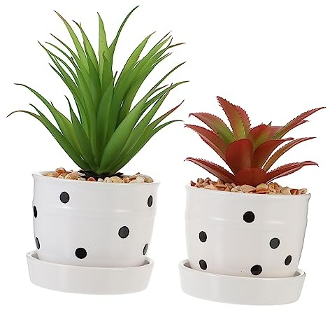 JOINPAYA 2pcs Tiny Artificial Plants Simulation Bonsai House Plants for Indoor Decor