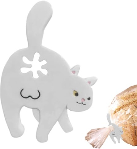 Cat Butt Bread Clip, Butt Bag Closers, 3.94x3.94x0.16 Inches Funny 3D Printed Sealers, Strong Sealing Preservation Clips, Cute Storage Tools for Kitchen Garden Restaurant Home Use