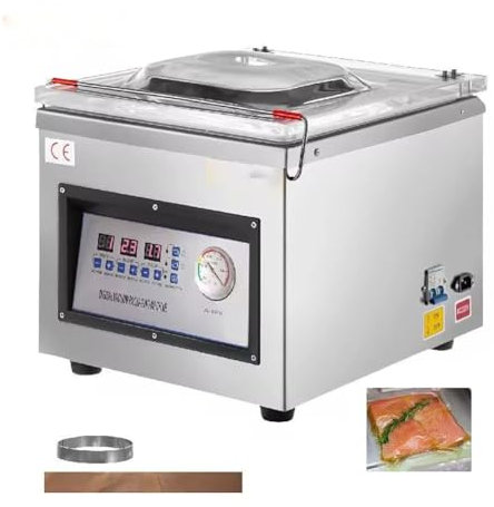 Vacuum Packaging Machine - Chamber Vacuum Sealer, Stainless Steel Foil Sealer for Food Packing, Double Weld Design for Home & Commercial Use