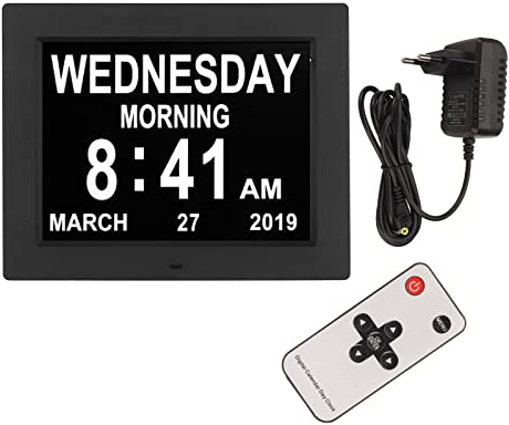 Reloj de Calendario de Gearwell, Reloj de día Digital de 10 Pulgadas con atenuación automática y Alarma, Reloj de recordatorio de Calendario electrónico con Alerta de medicamentos
