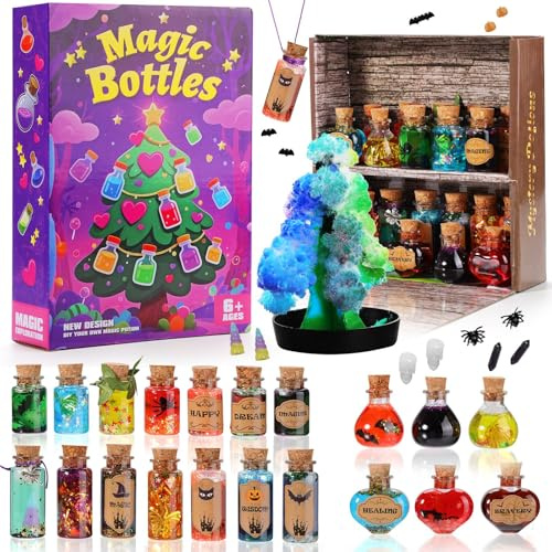 Gezimetie Potion Making kit Children, 20 Magic Mix Wizard Potion Bottles, Gifts for 6 7 8 9 10 11 Years Old Girls Craft Kits Creative Christmas Birthday Gifts for Kids
