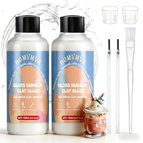 200ml Barniz Arcilla Secado al Aire, Esmalte Arcilla Aecado al Aire, (Brillante) | Arcilla Secado al Sire, Ldeal para Porcelana y Manualidades ,se Suede Utilizar para Evitar Grietas, Arañazos y Desgaste
