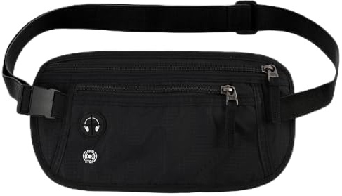 Money Belts for Travel, RFID-Blocking Passport Holder with Adjustable Straps, Ultra-Slim Hidden Travel Wallet, Waterproof Waist Bag for Men, Women, Multi-Compartment Travel Security Bum Bag