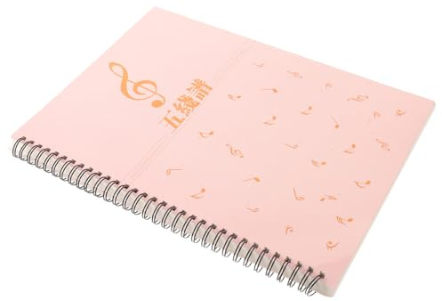 Notenblock A4 mit 80 Blatt für Musikkomposition und Notation | Rosa, 2mm Linienabstand, für Musikstudenten und Anfänger, Papier mit Metallbindung, Tragbar