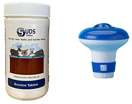SUDS-ONLINE Floating Dispenser + 50 BROMINE Tablets 20g Hot Tub Swimming Tablet