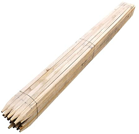 TerraGala Hartholzpfähle | 25 Stück | 150 cm | Ø 22 x 22mm | angespitzte Pflanzstäbe aus Eiche