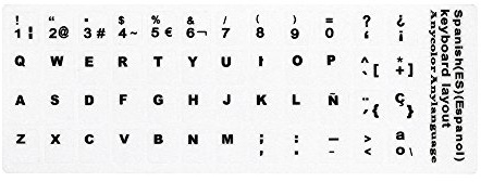 Godyluck QWERTY-Tastatur-Aufkleber mit großen Buchstaben, universell, Nicht transparent für Laptops