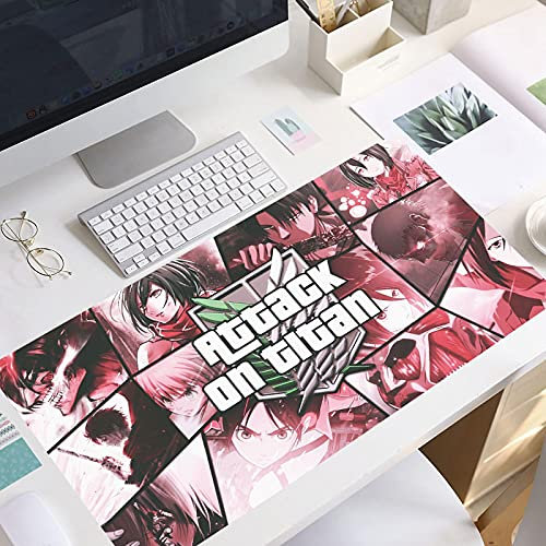MWBLN Mauspad,Großes Lock Edge-Mauspad, Computer-Mauspad, XXL-Gaming-Padmouse, Gamer-Laptop-Tastatur-Mauspad, Manga-Matte. 70x30cm AttackonTitan8