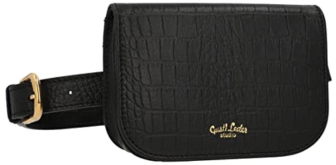 Gusti Gürteltasche - Jenny Bauchtasche Hüfttasche Festivaltasche Hip Bag Handtasche Leder Schwarz