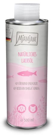 MjAMjAM - natürliches Lachsöl für Hund und Katze 4 x 500 ml, Natur
