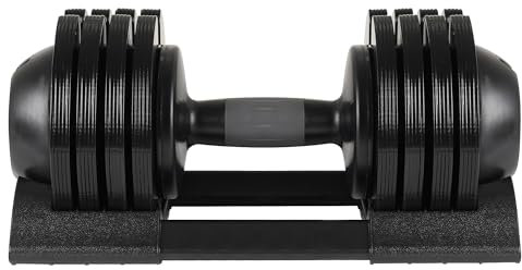 Verstellbare Hantel, 23,6 kg, freie Hantelgewichtsanpassung mit Griff, ideal für Ganzkörper-Workouts zu Hause, 37 x 20 x 19 cm, Schwarz